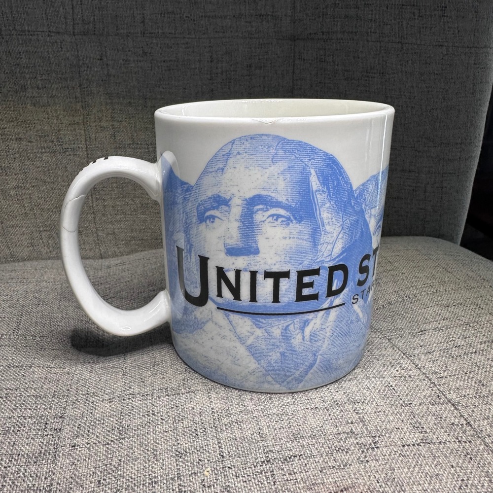 Starbucks USA Scenic Series Barista Mount Rushmore Coffee Mug 2002